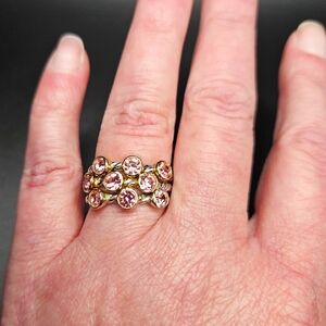 Vintage Sterling Silver 3 Separate Rings Marked 925 With Pink Glass Ston…